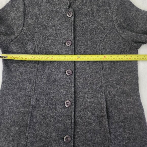 APPLESEED'S Women's Large Dark Grey 100% Wool Button Down Cardigan Cozy Warm - Picture 2 of 7